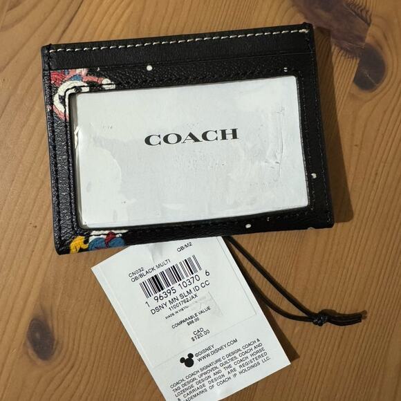 🐭❤️Disney X Coach Slim Id Card Case With Holiday Print - Picture 5 of 7